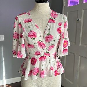 Miley + Molly Floral Print Wrap Top